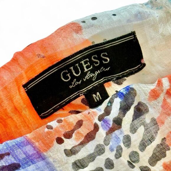 GUESS Multicolor Tiered Ruffle Mini Skirt Size M Boho Kidcore Festival Y2K Rave - Picture 2 of 5